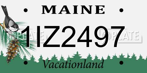 1IZ2497 Maine License Plate