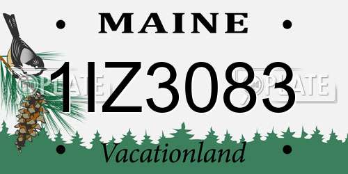 1IZ3083 Maine License Plate