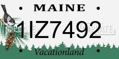 1IZ7492 Maine License Plate