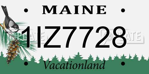 1IZ7728 Maine License Plate