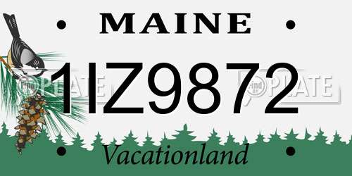 1IZ9872 Maine License Plate