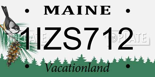 1IZS712 Maine License Plate