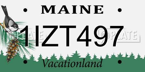 1IZT497 Maine License Plate