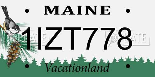 1IZT778 Maine License Plate