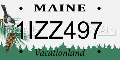 1IZZ497 Maine License Plate