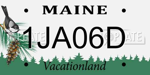 1JA06D Maine License Plate