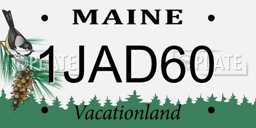 1JAD60 Maine License Plate