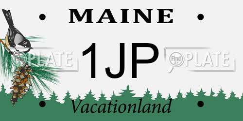 1JP Maine License Plate