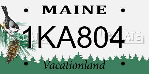1KA804 Maine License Plate