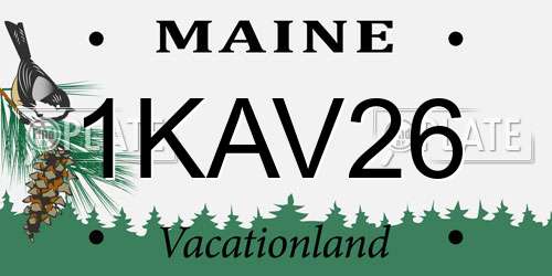 1KAV26 Maine License Plate