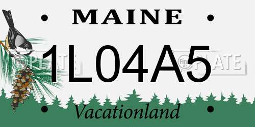 1L04A5 Maine License Plate