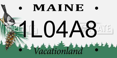 1L04A8 Maine License Plate