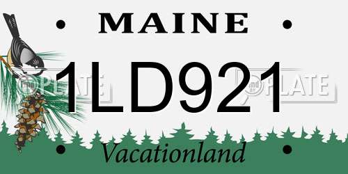 1LD921 Maine License Plate