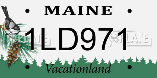 1LD971 Maine License Plate