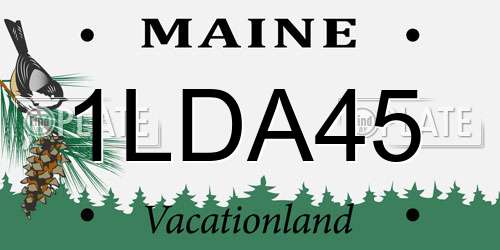 1LDA45 Maine License Plate