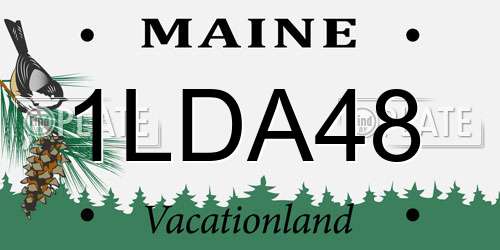 1LDA48 Maine License Plate