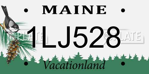 1LJ528 Maine License Plate