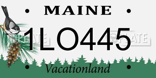 1LO445 Maine License Plate