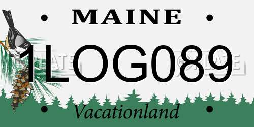 1LOG089 Maine License Plate