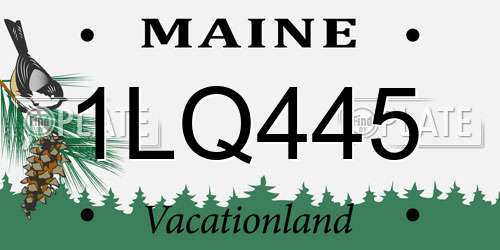 1LQ445 Maine License Plate