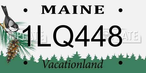 1LQ448 Maine License Plate