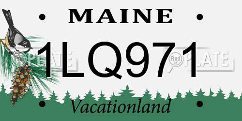 1LQ971 Maine License Plate
