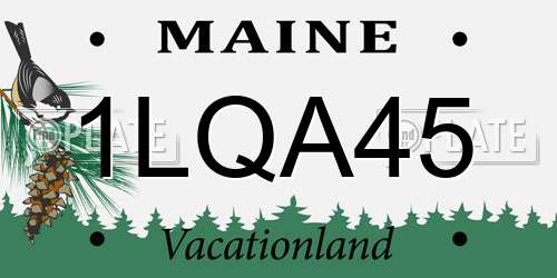 1LQA45 Maine License Plate