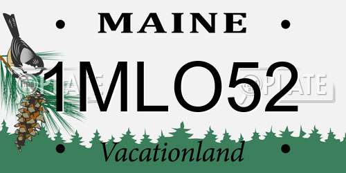 1MLO52 Maine License Plate