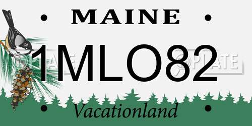 1MLO82 Maine License Plate