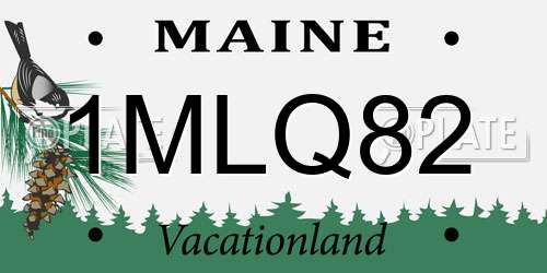 1MLQ82 Maine License Plate
