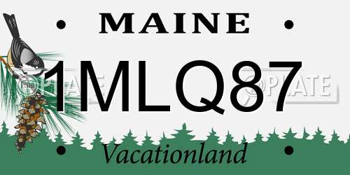 1MLQ87 Maine License Plate