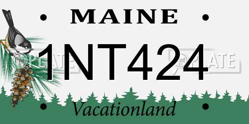 1NT424 Maine License Plate