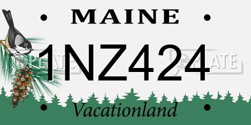 1NZ424 Maine License Plate