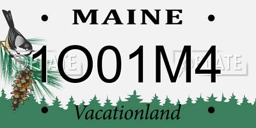 1O01M4 Maine License Plate