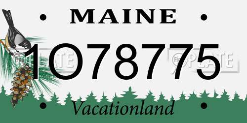 1O78775 Maine License Plate