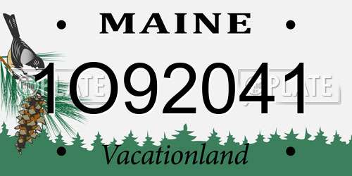 1O92041 Maine License Plate