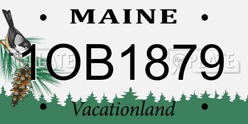 1OB1879 Maine License Plate