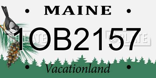 1OB2157 Maine License Plate