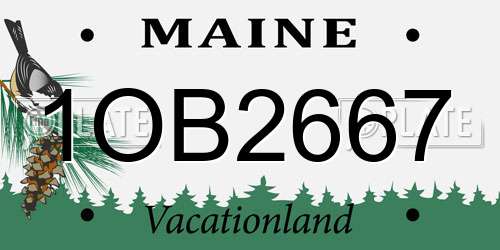 1OB2667 Maine License Plate