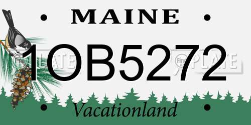 1OB5272 Maine License Plate