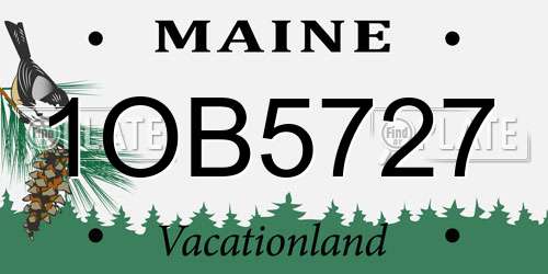 1OB5727 Maine License Plate