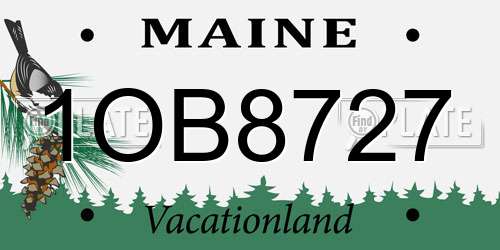 1OB8727 Maine License Plate