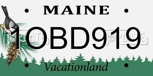 1OBD919 Maine License Plate