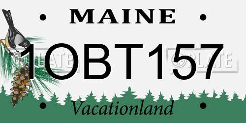 1OBT157 Maine License Plate