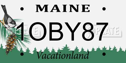 1OBY87 Maine License Plate