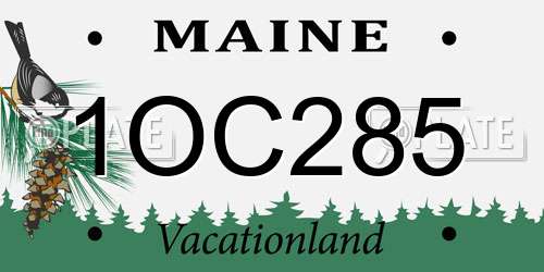 1OC285 Maine License Plate