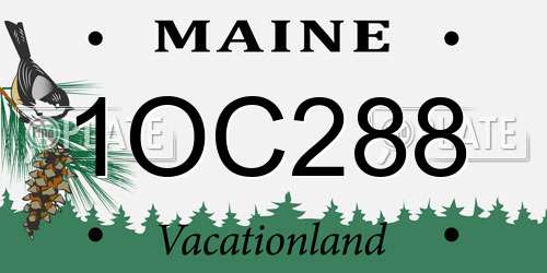 1OC288 Maine License Plate