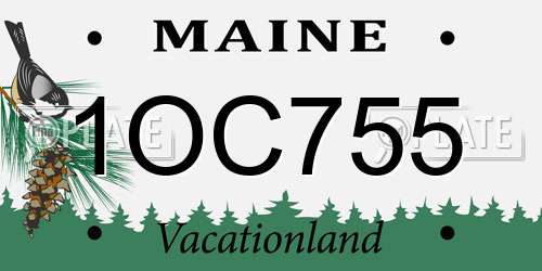 1OC755 Maine License Plate
