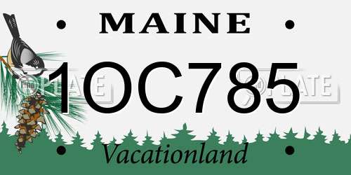 1OC785 Maine License Plate