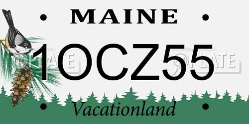 1OCZ55 Maine License Plate